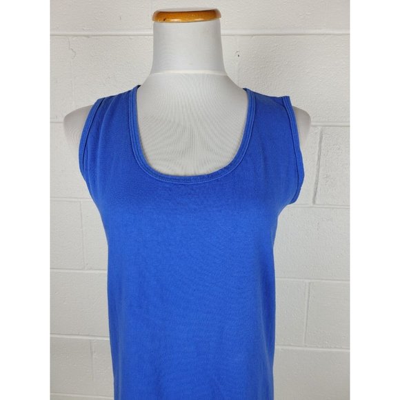 Vtg Fruit of the Loom Womens Blue Cotton Sleeveless Tshirt USA Single Stitch S - Picture 2 of 8